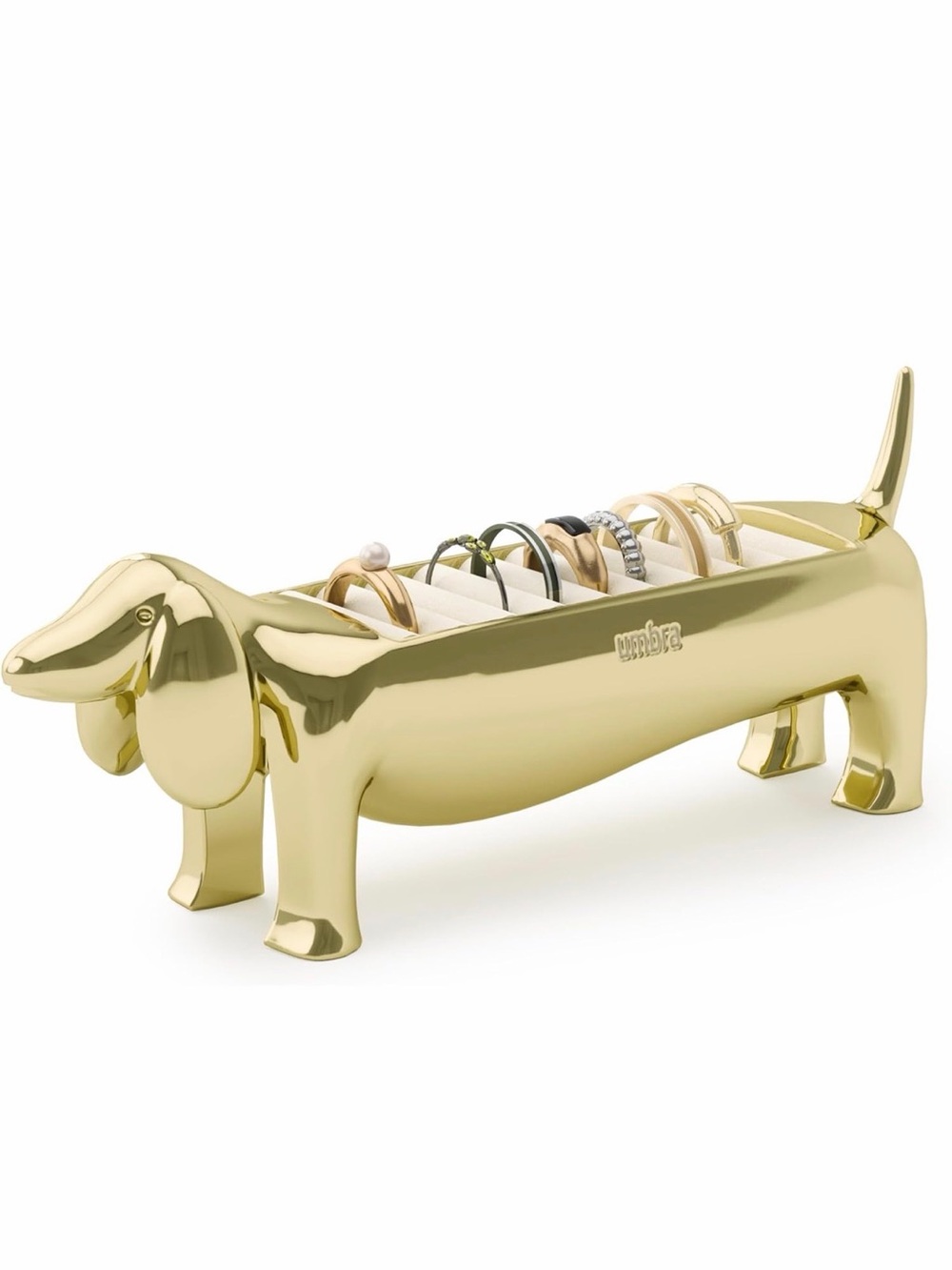 Umbra Gold Dachshund Jewelry Ring Organizer